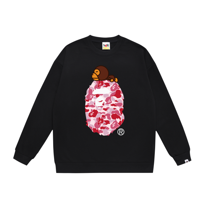 A Bathing Ape Logo Hoodie Black/Pink
