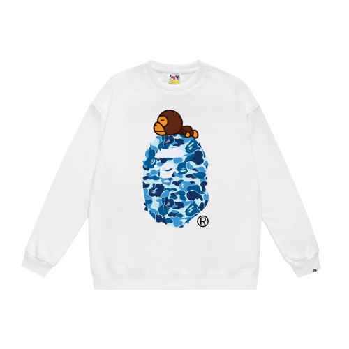 A Bathing Ape Logo Hoodie White/Blue