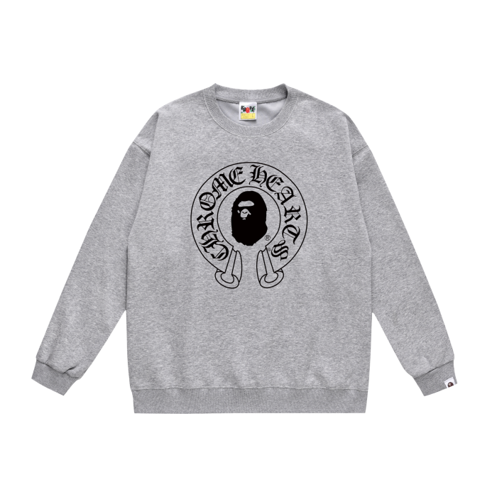 A Bathing Ape Horseshoe Print Hoodie Grey