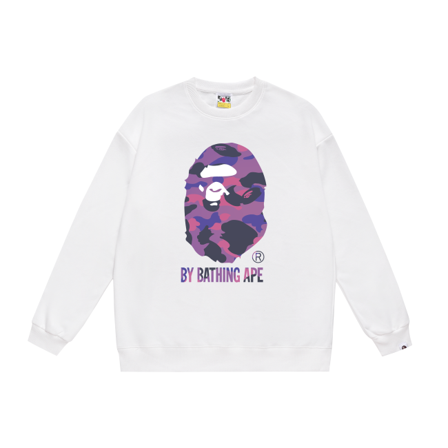 A Bathing Ape Logo Hoodie Purple/White