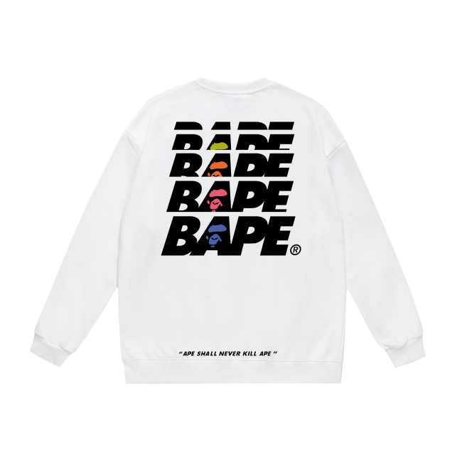 A Bathing Ape Letter Print Hoodie White