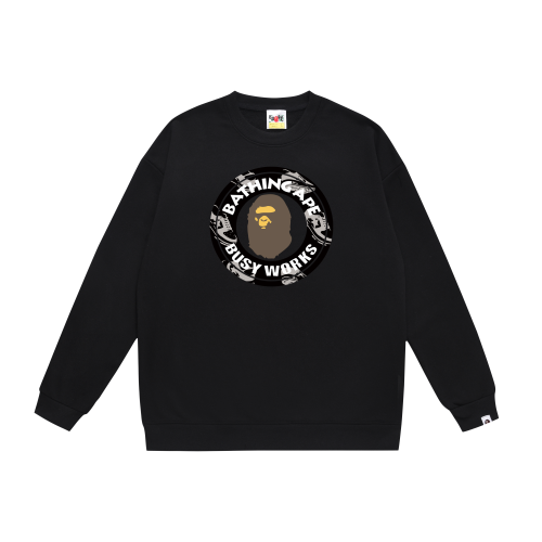 A Bathing Ape Seal Logo Print Hoodie Black