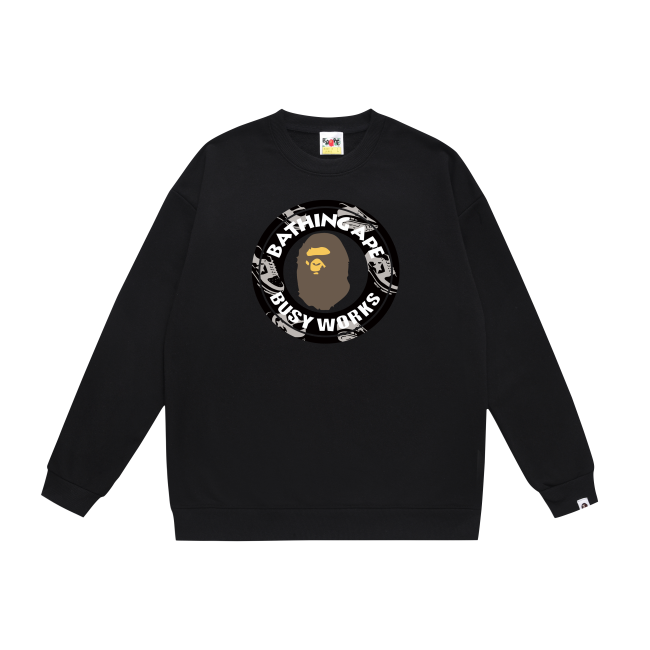 A Bathing Ape Seal Logo Print Hoodie Black