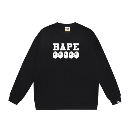 A Bathing Ape Letter Print Hoodie Black