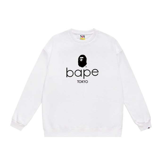 A Bathing Ape Simple Logo Print Hoodie White