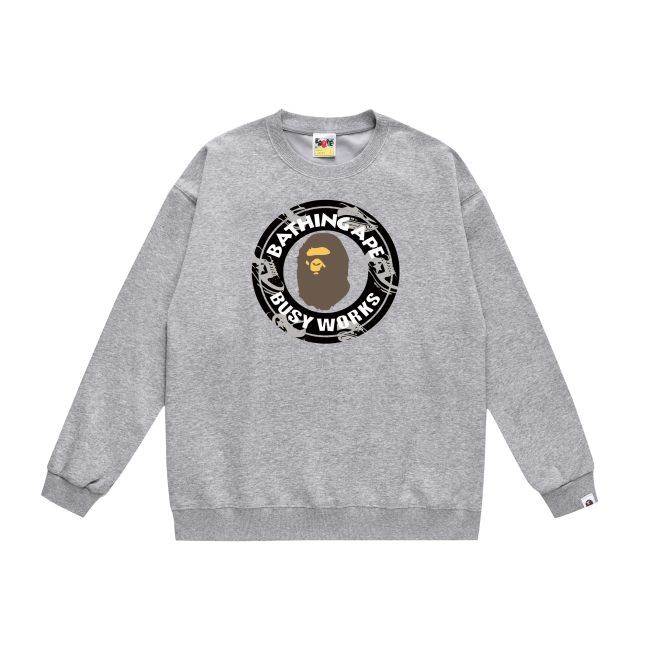 A Bathing Ape Seal Logo Print Hoodie Grey