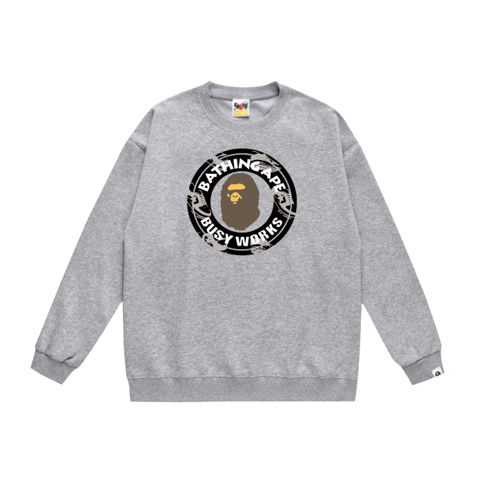 A Bathing Ape Seal Logo Print Hoodie Grey