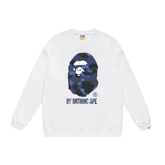 A Bathing Ape Logo Hoodie White/Blue