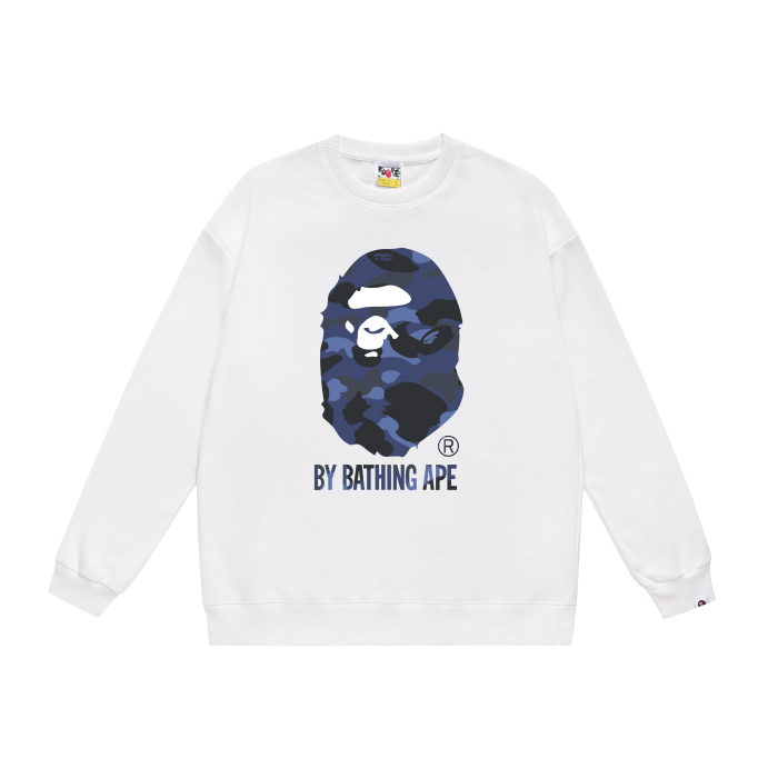 A Bathing Ape Logo Hoodie White/Blue