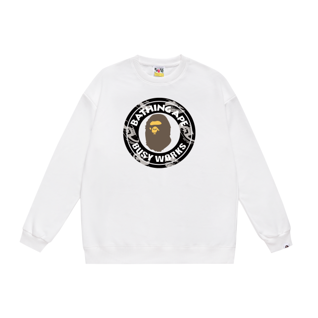 A Bathing Ape Seal Logo Print Hoodie White