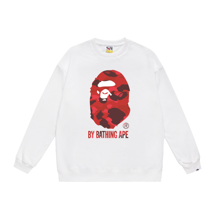 A Bathing Ape Logo Hoodie White/Red