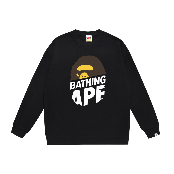 A Bathing Ape Letters Logo Print Hoodie Black