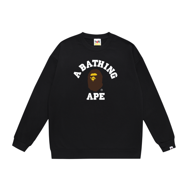 A Bathing Ape Classic Logo Print Hoodie Black