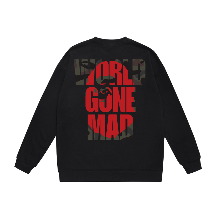 A Bathing Ape World Gone Mad Print Hoodie Black