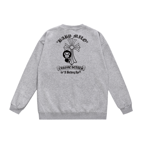 A Bathing Ape Horseshoe Print Hoodie Grey