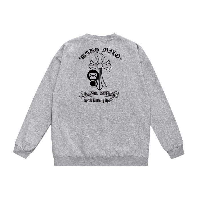 A Bathing Ape Horseshoe Print Hoodie Grey