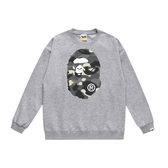 A Bathing Ape Logo Hoodie Grey/Camouflage