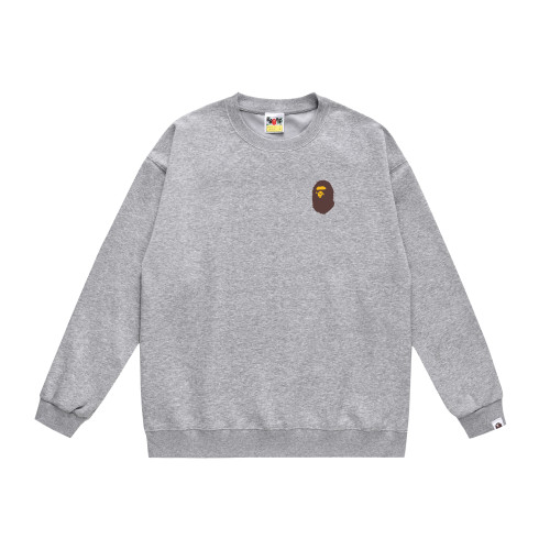 A Bathing Ape Letter Badge Print Hoodie Grey