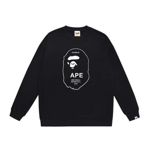 A Bathing Ape Logo Print Hoodie Black