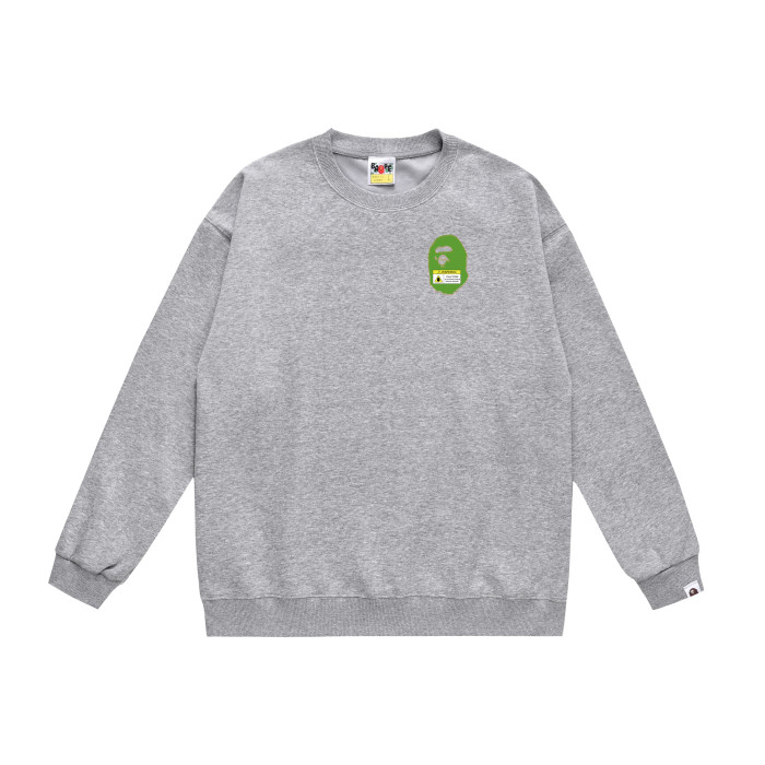 A Bathing Ape Letter Logo Print Hoodie Grey