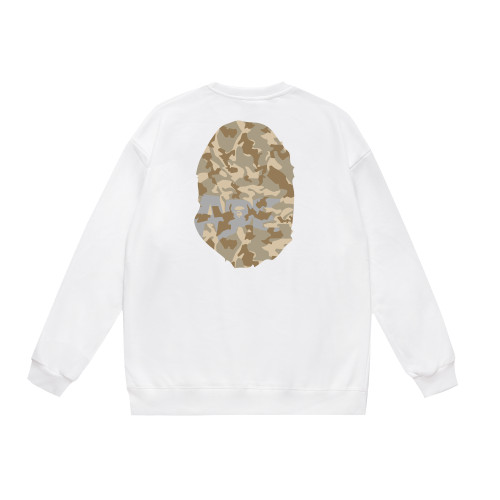 A Bathing Ape Camouflage Logo Print Hoodie White