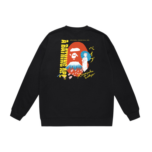 A Bathing Ape Mount Fuji Print Hoodie Black
