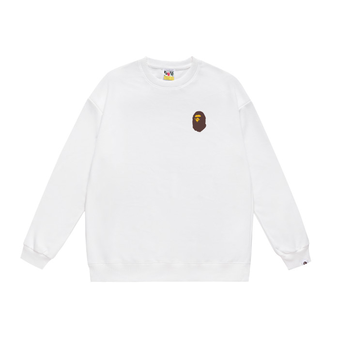 A Bathing Ape Letter Badge Print Hoodie White