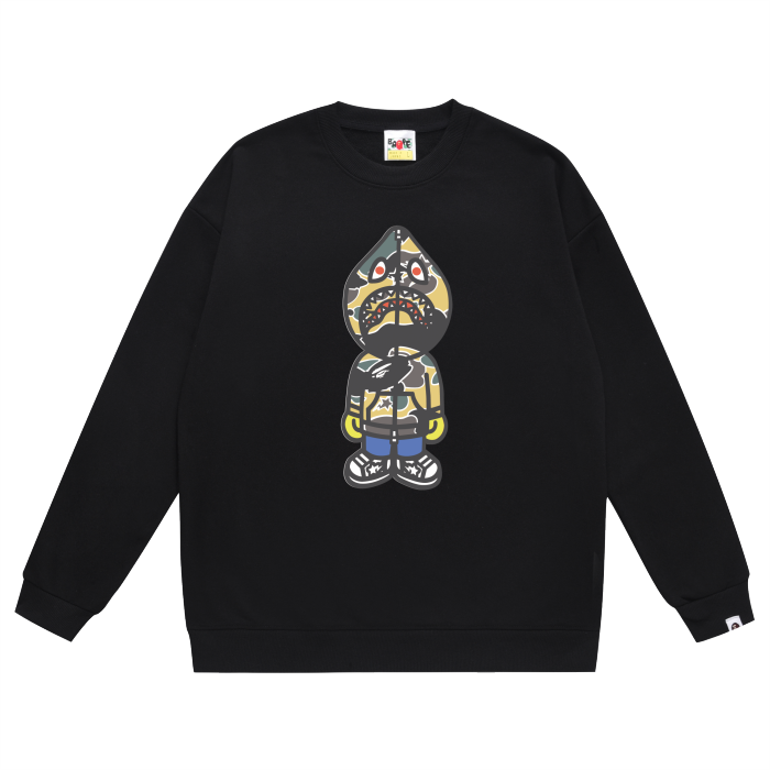 A Bathing Ape Shark Head Print Hoodie Black