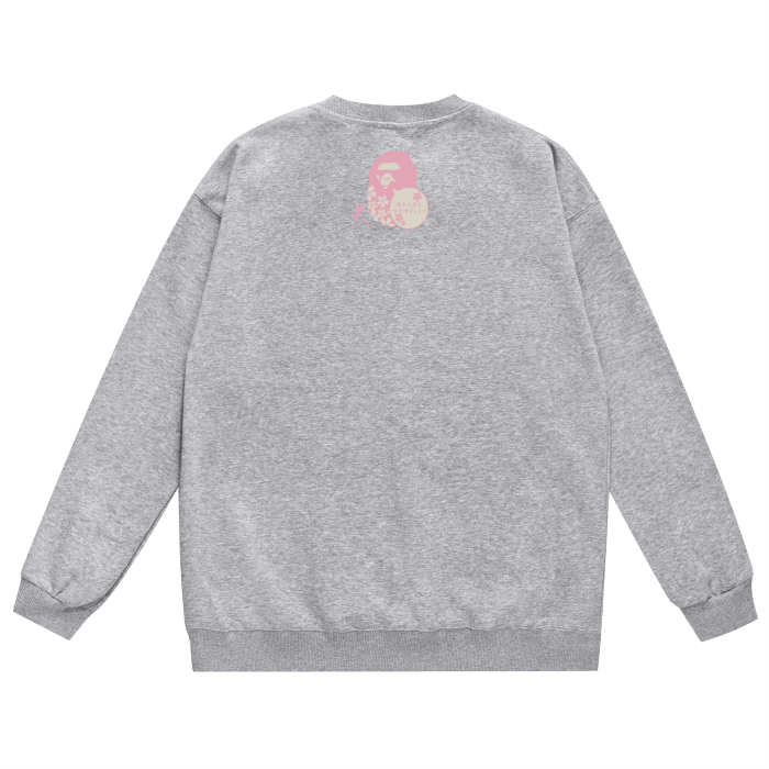 A Bathing Ape Purple Cherry Tree Logo Print Hoodie Grey