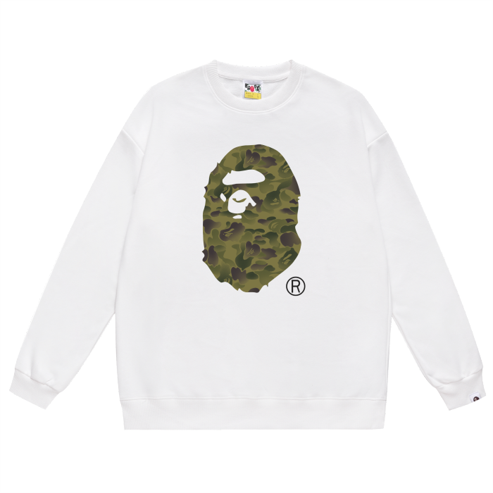 A Bathing Ape Logo Print Hoodie White