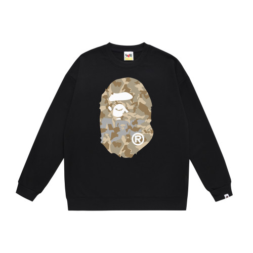 A Bathing Ape Camouflage Logo Print Hoodie Black