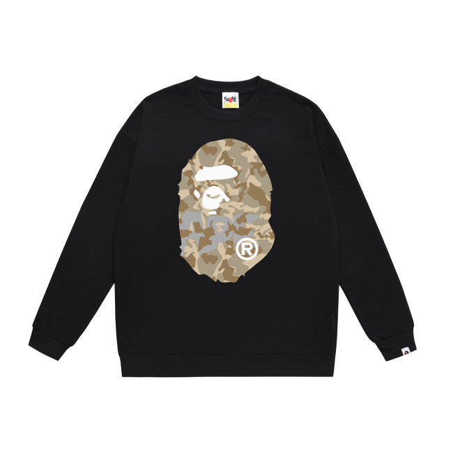 A Bathing Ape Camouflage Logo Print Hoodie Black