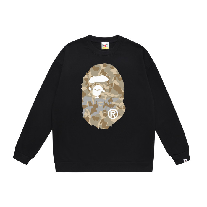 A Bathing Ape Camouflage Logo Print Hoodie Black