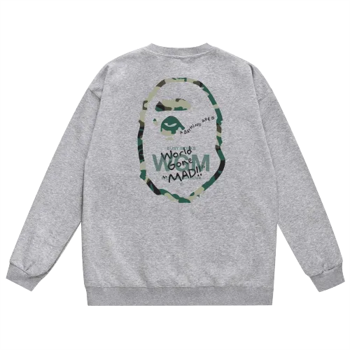 A Bathing Ape Logo Hoodie Grey
