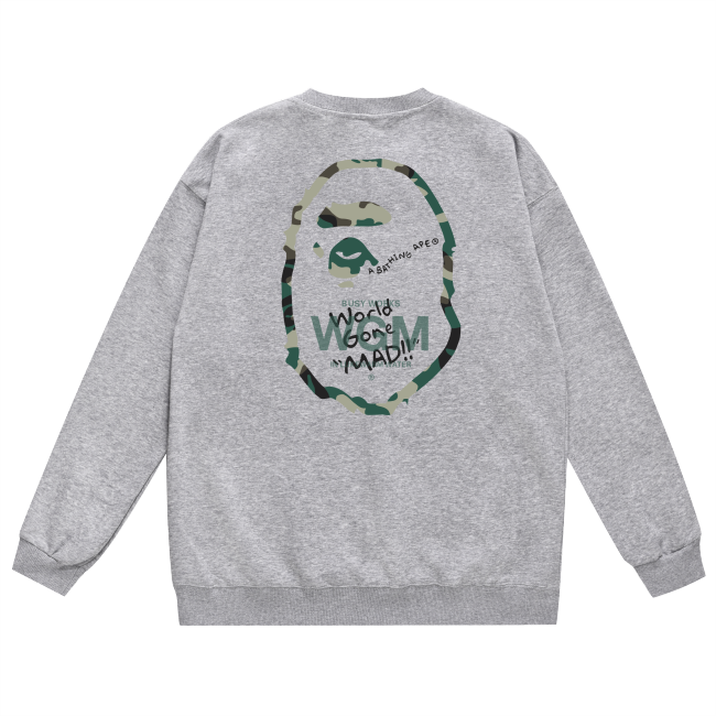 A Bathing Ape Logo Hoodie Grey