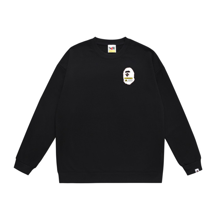 A Bathing Ape Letter Logo Print Hoodie Black