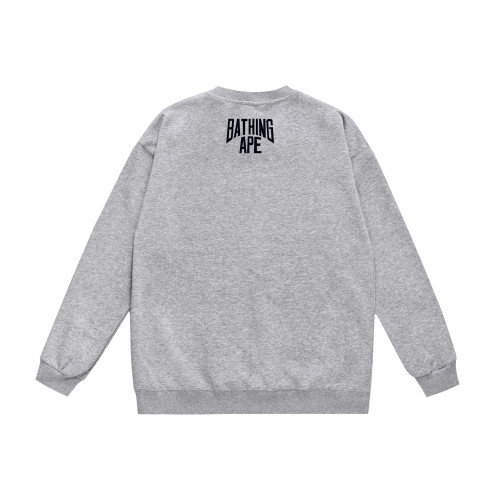 A Bathing Ape Logo Print Hoodie Grey