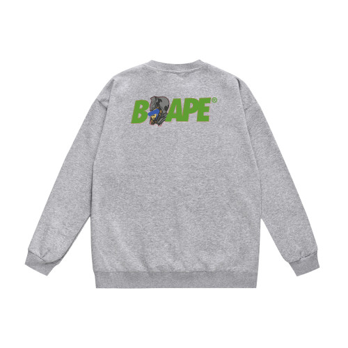 A Bathing Ape Letter Logo Print Hoodie Grey