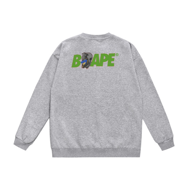 A Bathing Ape Letter Logo Print Hoodie Grey