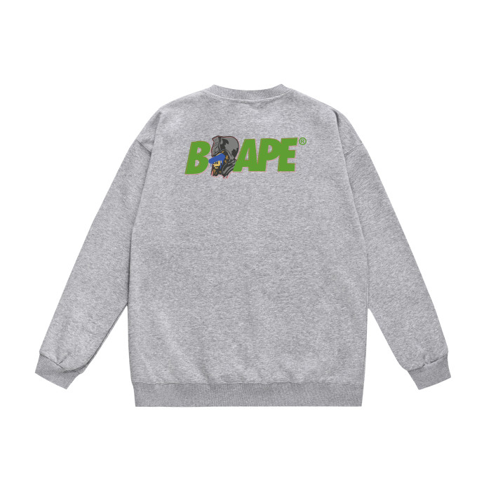 A Bathing Ape Letter Logo Print Hoodie Grey