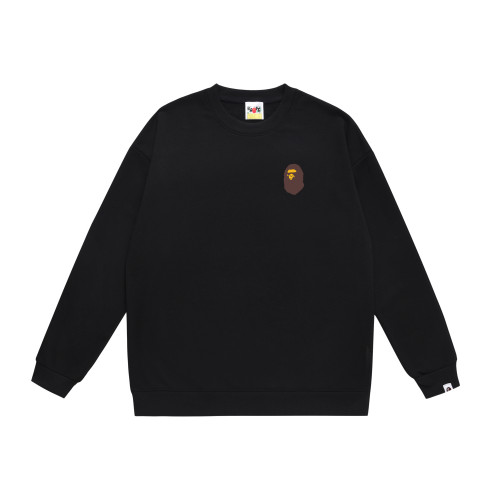 A Bathing Ape Letter Badge Print Hoodie Black