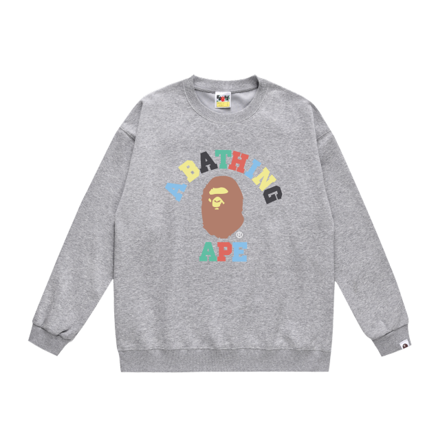 A Bathing Ape Rainbow Letters Hoodie Grey