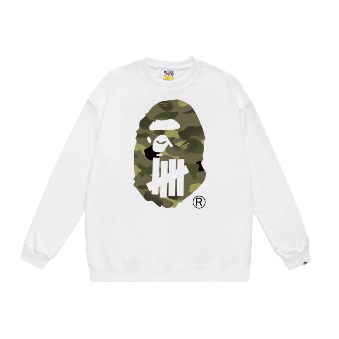 A Bathing Ape Youth Casual Striped Camouflage Print Hoodie White