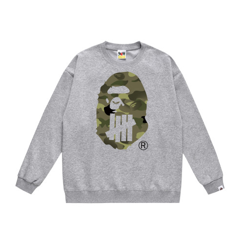 A Bathing Ape Youth Casual Striped Camouflage Print Hoodie Grey