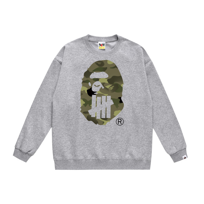A Bathing Ape Youth Casual Striped Camouflage Print Hoodie Grey
