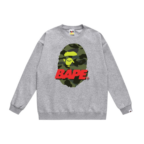 A Bathing Ape Back Camouflage Logo Print Hoodie Grey