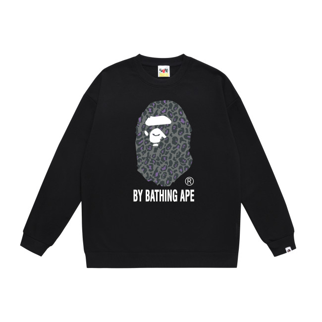 A Bathing Ape Camouflage Logo Print Hoodie Black