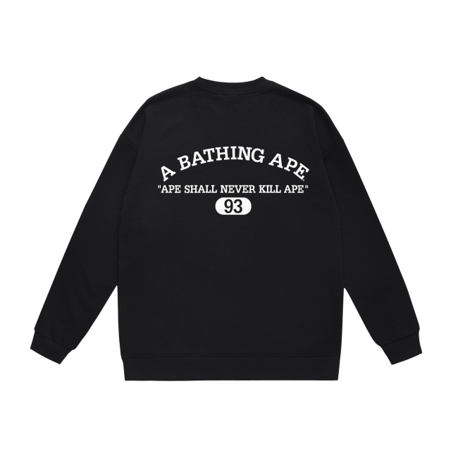 A Bathing Ape Letters Print Hoodie Black
