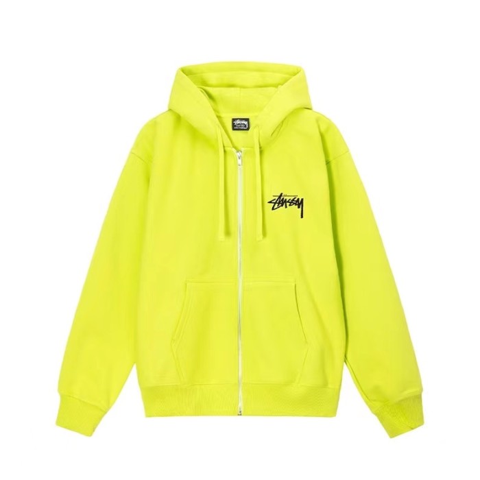 STUSSY COLLECTION OF ELEMENTS PRINT ZIPPER HOODIE YELLOW