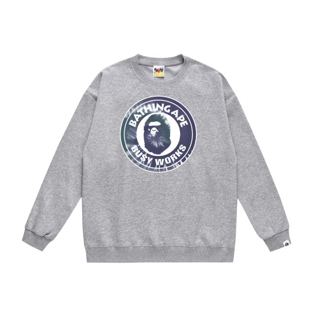 A Bathing Ape Busy Works Print Hoodie Grey